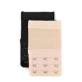 thumbnail image 1 of INSPIRE CHIC Women's Elastic Bra Hook Extensions 3 Rows 2 Pcs Black 1 and Skin Color, 1 of 5