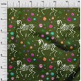 thumbnail image 2 of oneOone Cotton Silk Green Fabric Skull Craft Projects Decor Fabric Printed By The Yard 42 Inch Wide, 2 of 4