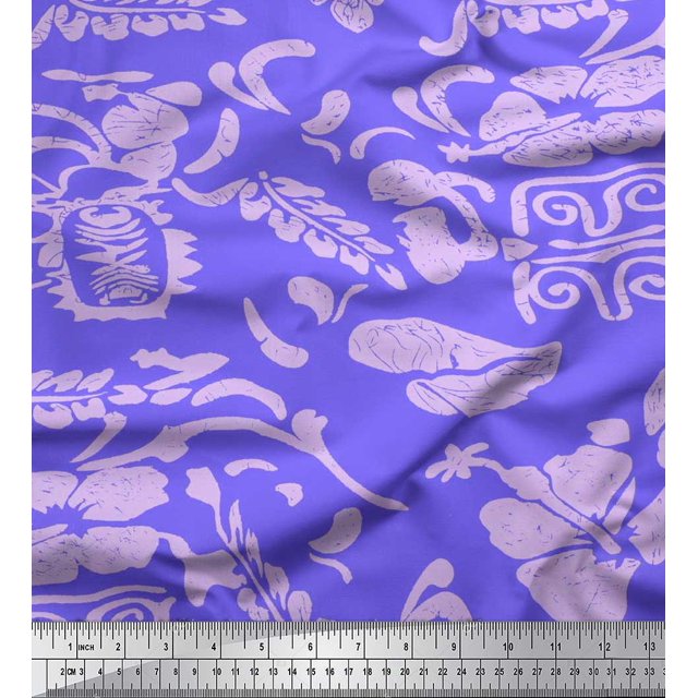 Soimoi Rayon Fabric Flower Artistic Fabric Prints by Yard 56 Inch Wide