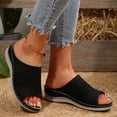 thumbnail image 3 of Wedge Orthopedic Slides Sandals for Women Plantar Fasciitis Comfortable Arch Support Walking Work Slip on, 3 of 6