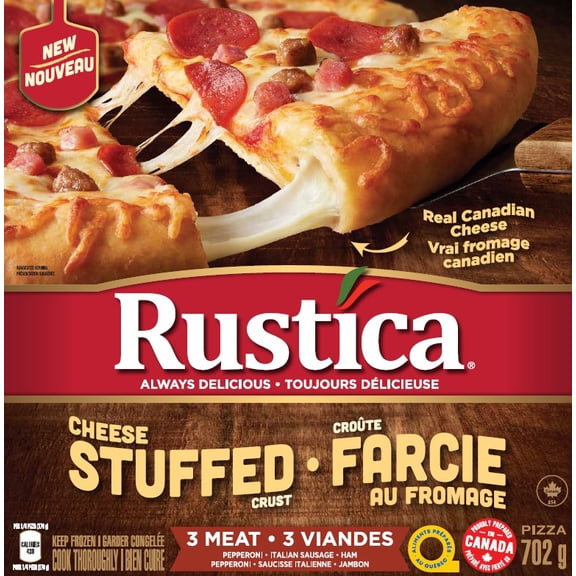 Rustica Pizza Croute Farcie 3 Viandes 702 G congelee RUSTICA PIZZZA COTE FARCIE 3 VIANDES