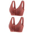 thumbnail image 1 of Plebaso Wireless Front Closure Bras for Women 2 Pack Full Coverage Everyday Bras Push up Comfort Bralettes, 1 of 2