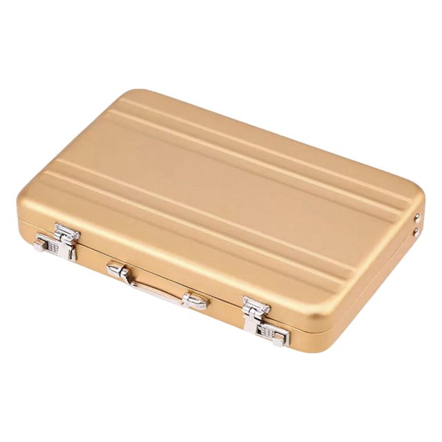 lionlar Valise Miniature 1/12 Valise Décoration Boîte de Rangement pour Bijoux Doré