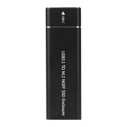 Graflsoa USB 3.1 M.2 NGFF SATA SSD Enclosure - Aluminum Alloy, 6Gbps, Plug & Play, Compatible with 22*30/42/60/80mm Drives, Black/Silver Options