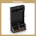 thumbnail image 3 of Costway 4-In-1 Hall Tree Entryway Bench with Coat Rack & Flip Drawers 6 Dual-Hook Hangers Black, 3 of 10