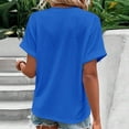 thumbnail image 3 of Dealovy Womesn Tops Summer Casual V Neck Buttons T-Shirts Short Sleeve Solid Color Loose Fitted Tees, 3 of 5