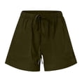 thumbnail image 4 of Pisexur Womens Shorts Solid Color Elastic Waist Shorts Summer Casual Adjustable Drawstring Shorts Quick Dry Gym Yoga Workout Shorts Comfy Loose Linen Shorts Plus Size Shorts with Pockets S-5XL, 4 of 7