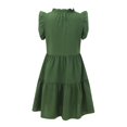thumbnail image 5 of B91xZ Robe Moulante pour Femmes Sans Manches à Col Ras du Cou, Chandail à Enfiler, Hauts Coupe Décontractée, Chandails, Robe Courte, Vert Armée TG, 5 of 5