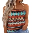 thumbnail image 1 of CHUANK Womens Summer Off Shoulder Leopard Print Bandeau Strapless Blouse Tops, 1 of 4