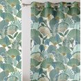 thumbnail image 2 of Vargottam Green Tropical Leaves Design Sheer Curtains for Window & Door - 2 Panel Set, 84", Grommet Top, Light Filtering Georgette Drape for Living Room, Bedroom, or Office, 2 of 9