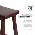 thumbnail image 2 of PJ Wood Classic Saddle-Seat 24In Kitchen Counter Stools, Walnut, Set of 2, 2 of 7