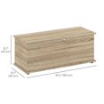 thumbnail image 3 of HOMCOM Lift Top Storage Chest with 2 Safety Hinges, Flip-Top Lid, Oak, 3 of 10