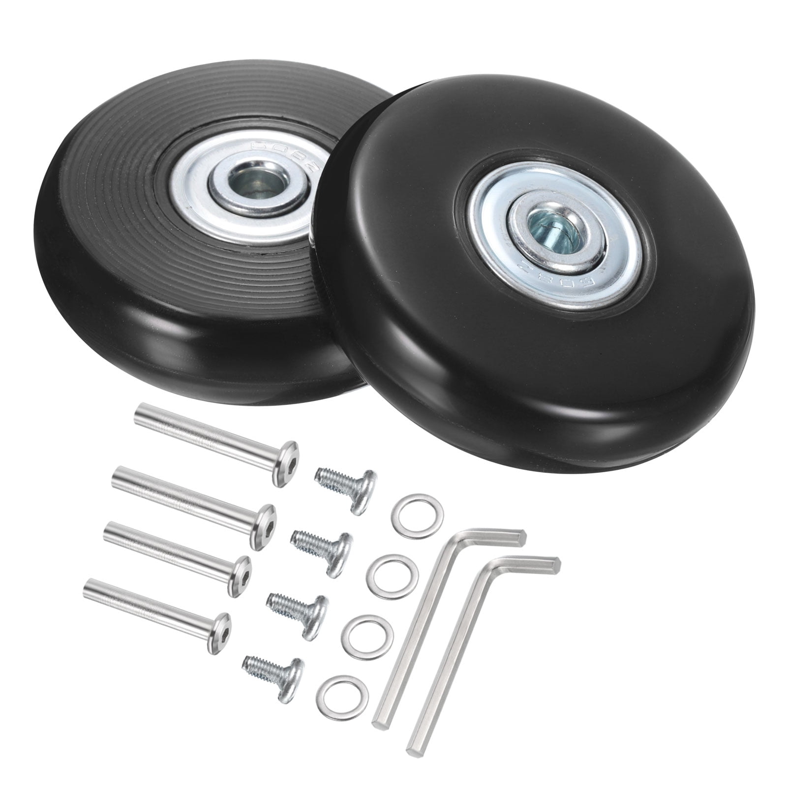Uxcell Luggage Wheels Replacement 55 x 14 mm/2.2" x 0.6" for Suitcase, Black, 2 Set