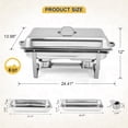 thumbnail image 2 of TROPOW Chafing Dish Buffet Set 4 Pack, 8 Qt Stainless Steel Chafer Buffet Servers and Warmers Sets with Lid Folding Frame, Rectangular Chafing Dishes for Parties, Weddings, Catering Events, Silver, 2 of 7