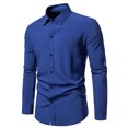 thumbnail image 1 of Chemise à Manches Longues pour Hommes Homme Décontractée Mode Col Rabattu Bouton Chemise à Manches Longues Blouse Chemises à Manches Longues pour Hommes, 1 of 8