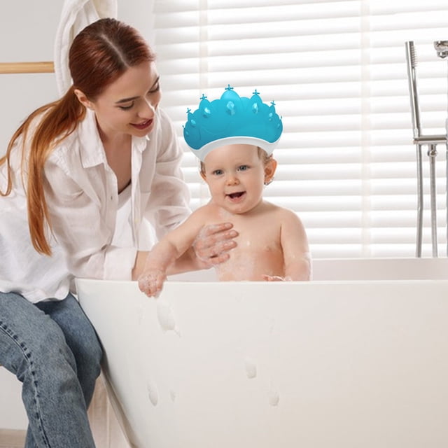 Shower Shield Shower For Kids Visor Hat For Eye And Ear Protection For 0-9 Years Old Children Cute Shape Makes The Baby Bath More