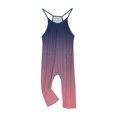 thumbnail image 3 of RXIRUCGD Girls Casual Jumpsuits Gradient Print Sleeveless Summer Rompers Long Pants With Pockets For 5-14 Years( Purple, Size:11 Years ), 3 of 6