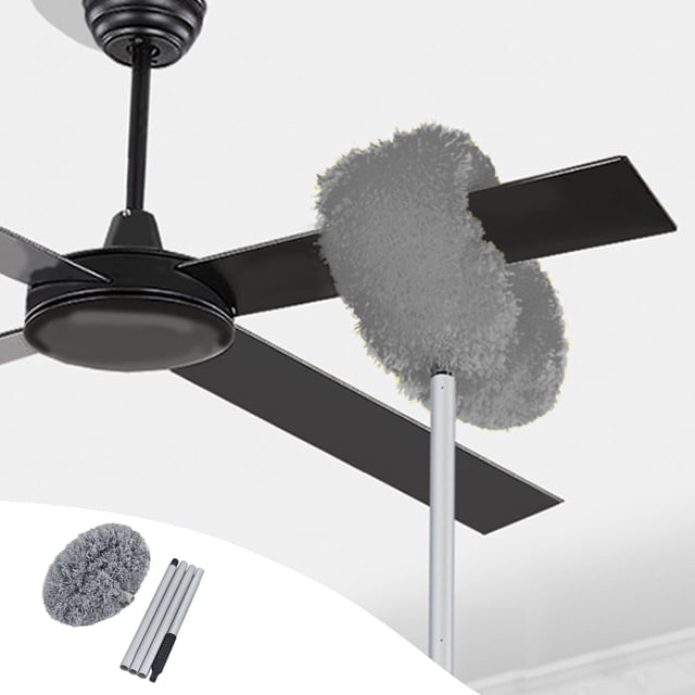 ZZkhGO Microfiber Ceiling Fan Duster, Extendable Telescoping Cleaning Pole, Washable Detachable Duster for High Places Furniture