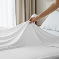 thumbnail image 3 of Drap Plat Simple en Percale 100 % Coton, Frais et Net, Blanc Intégral par Color Sense, 3 of 13