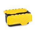 thumbnail image 2 of Homz Durabilt 15 Gallon Tough Flip Lid Storage Container, Black/Yellow (6 Pack), 2 of 7
