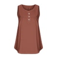 thumbnail image 4 of Dealovy Camisoles Grande Taille pour Femmes Décontractées Sans Manches à Encolure Dégagée avec Boutons Froncées de Couleur Unie Amples et Fluides, 4 of 5