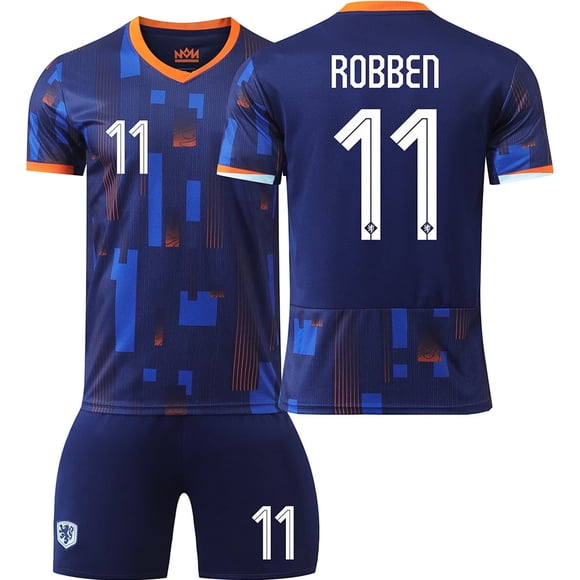 Mens/Kids 2024 European Cup Soccer Game Netherlands #11 Robbem Soccer Jerseys Kit Sports T-Shirt Blue