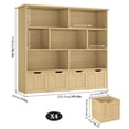 thumbnail image 3 of Homfa 7 Cube Toy Storage Organizer, Kids Geometric Bookcase and Bookshelf with 4 Drawers, Natural, 3 of 7
