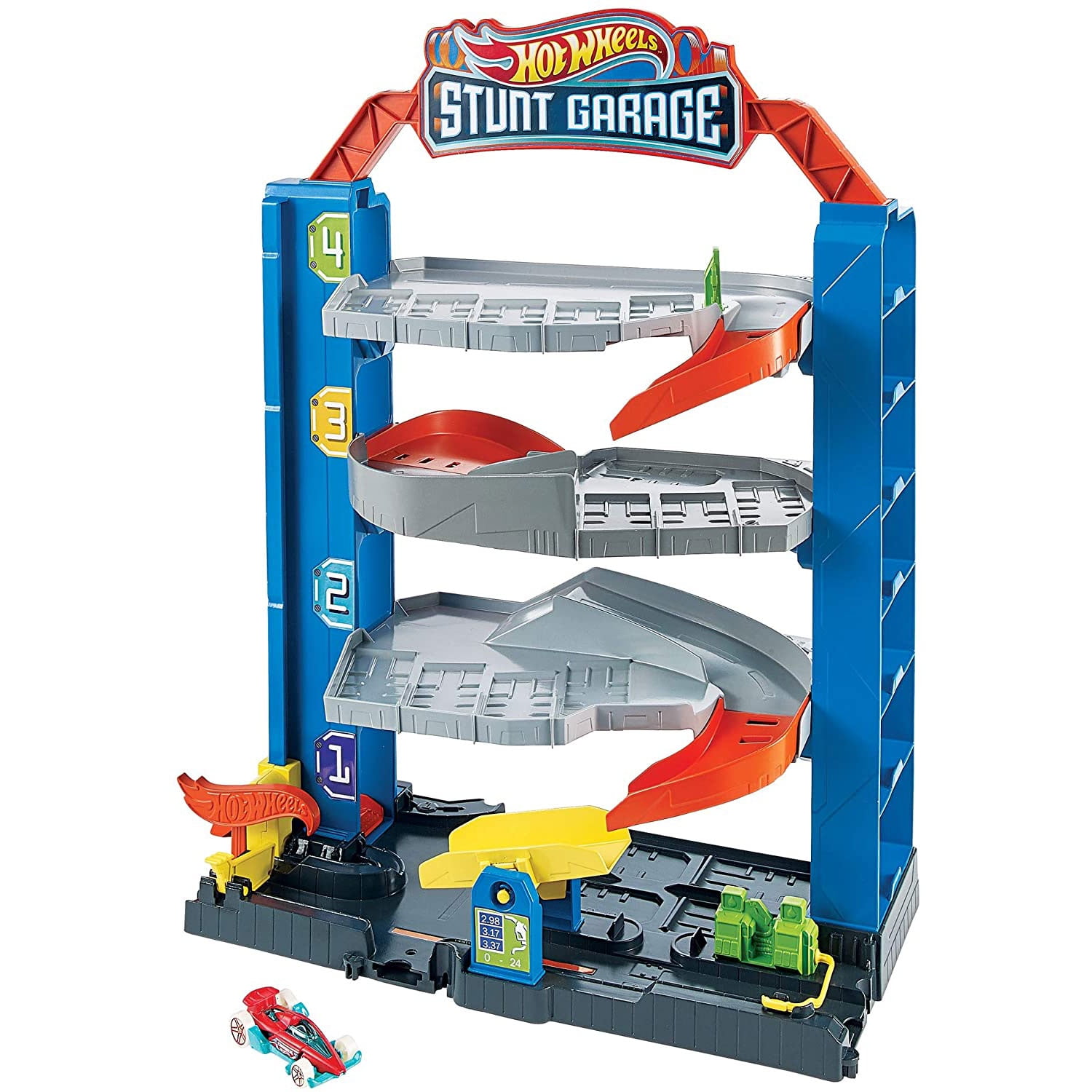 Hot Wheels City Stunt Garage Playset Multi Level Vertical Tower