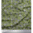 thumbnail image 1 of Soimoi Polyester Crepe Fabric Leaves & Floral Block Print Fabric by The Yard 42 Inch Wide, 1 of 3