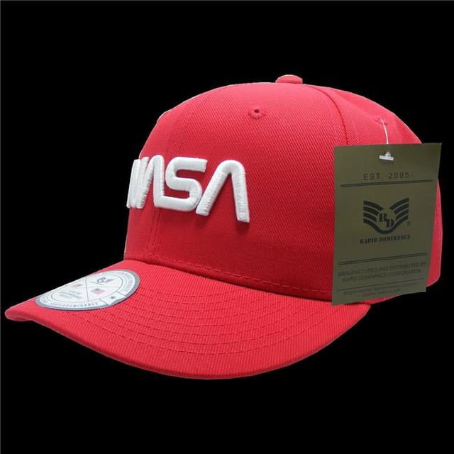Rapid Dominance NAS5-WO-RED Ver NASA Casquette de Luxe, Rouge - Taille Unique