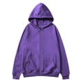 thumbnail image 1 of Zip Up Hoodies for Men Long Sleeve Sweatshirt Loose Fit Solid Color Fall Sweatshirts, 1 of 6