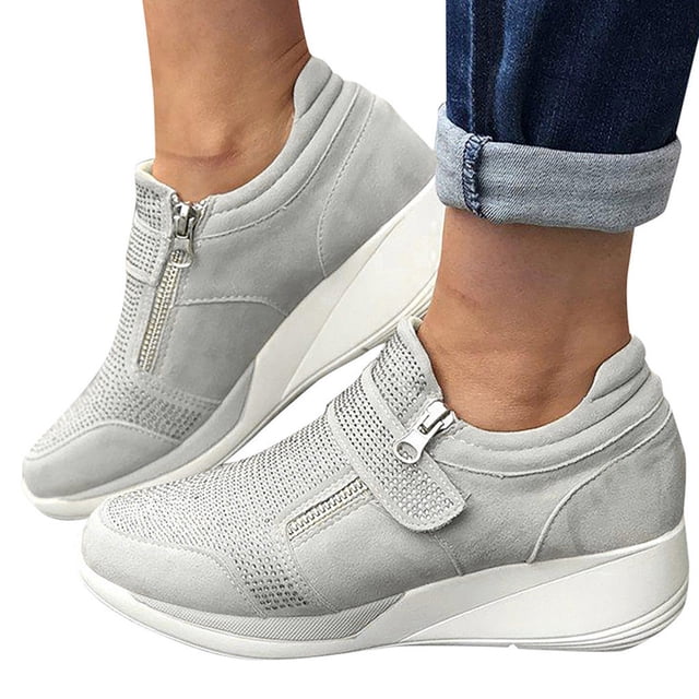 LSLJS Chaussures de Sport pour Femmes Dames Mode Décontractée Plateformes Compensées Espadrilles à Cristaux Semelle Antidérapante, Espadrilles pour Femmes