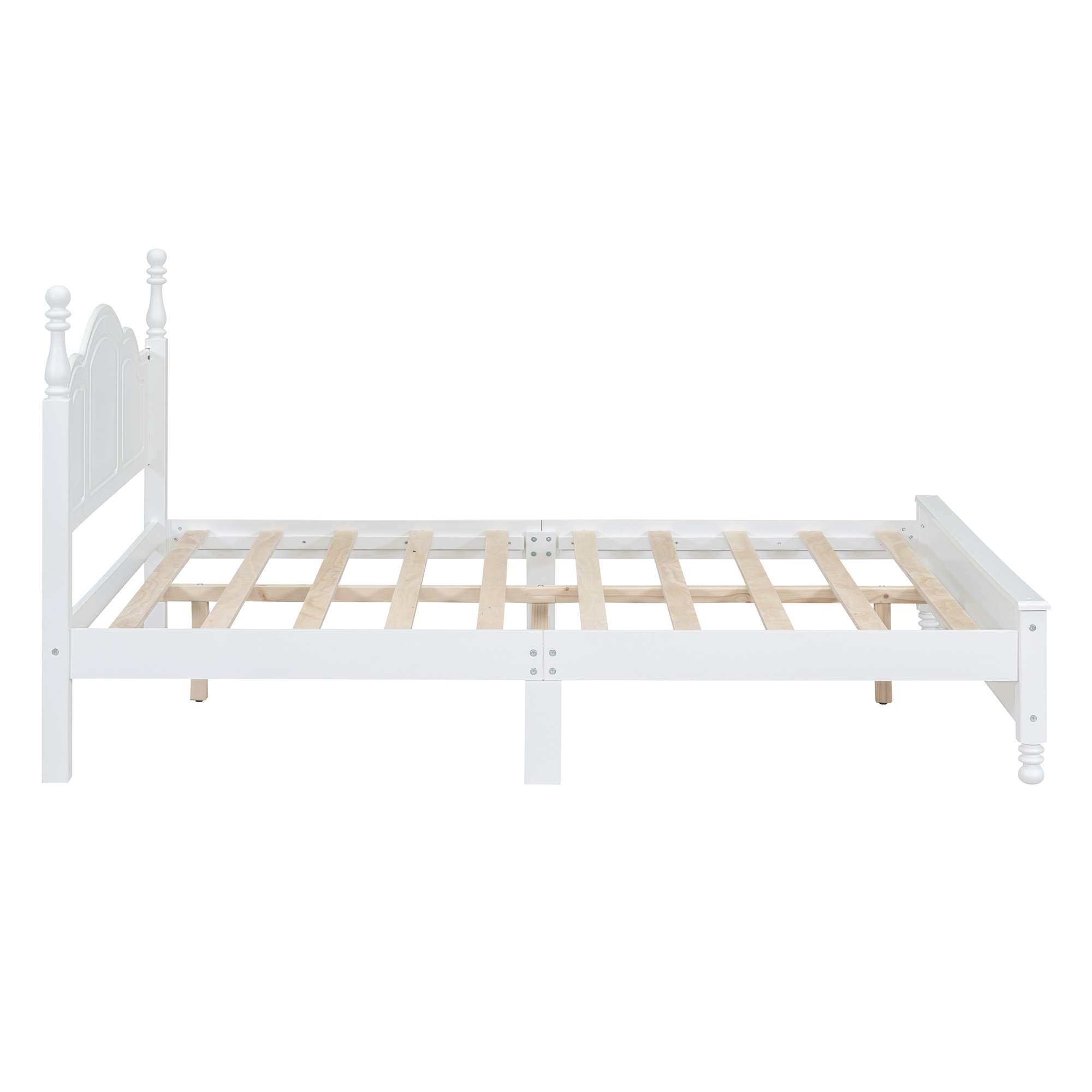 Lit plateforme en bois Noble House, style rétro, blanc, 2 places