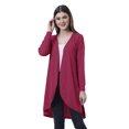 thumbnail image 1 of Moomaya Womens Full Sleeve Hi-Lo Shrug Rounded Hem Long Cotton Summer Cardigan, 1 of 7