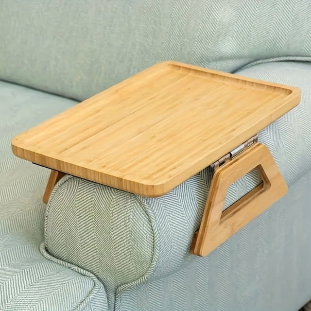 AMERTEER 1pc Couch Arm Table Clip On Tray Sofa Table For Couches Couch Arm Tray Table Portable Table TV Table And Side Tables For Small Spaces Stable Sofa Arm Table For Eating And Dri