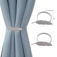 thumbnail image 2 of IH Casa Decor Set Of 2 Curtain Tiebacks Feather Silver, 2 of 2