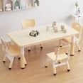 thumbnail image 1 of TROPOW Toddler Table and 4 Chairs Set with Graffiti Desktop,Height Adjustable Kids Table and Chairs Set,Non-Slip Legs,Kids Activity Table for Home,Nursery,for Age 2-10,Christmas Gifts for Kids, 1 of 7