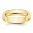 thumbnail image 1 of 10K Or Jaune 5mm Bande Légère Demi-Rond Taille 10.5, 1 of 3