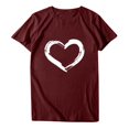 thumbnail image 4 of CHUANK Économies Vêtements Blouse Mignonne pour Femmes T-Shirts Graphiques Cœur d'Été à Manches Courtes Loisirs Col Rond pour Adolescentes Vert Armée, 4 of 7
