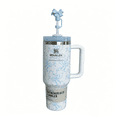 thumbnail image 1 of Stanley 1913 x LoveShackFancy Quencher H2.0 FlowState Tumbler 40oz Limited Edition Insulated Stainless Steel Cup with Handle & Straw Light Blue Bow Print, 1 of 4