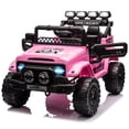 thumbnail image 3 of BeesClover 12V Ride On Truck Car, Battery Powered Car w/Remote Control, Spring Suspension, LED Lights, Bluetooth, 3 Speeds, Electric Car for Kids, 3 of 8