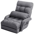 thumbnail image 1 of Costway Fauteuil de Sol Pliant avec Dossier Réglable à 6 Positions et Coussin Lombaire Gris, 1 of 10
