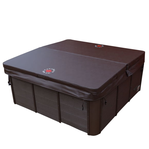 Refurbished Canadian Spa Company KC-10217 Square Hot Tub Cover with 5 in/3 in Taper, Brown, 84in