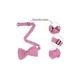 thumbnail image 3 of INSPIRE CHIC Men's Pre-Tied Bow Ties Adjustable Strap Solid Color Knitted Bowtie Pink, 3 of 5