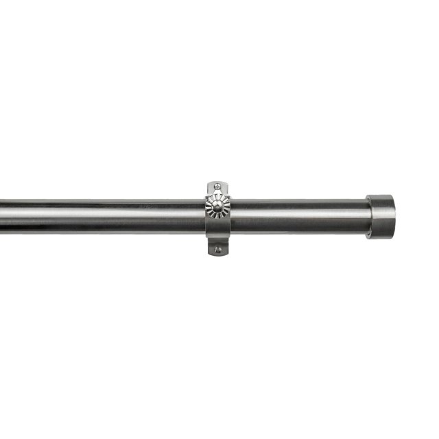 Tailor & Taylor 1 Inch Decorative Curtain Rod, 96 inches Width Windows Rod with Y Style Bracket with Metal Wall Mount Brackets Finials for Living Room, Kitchen and Windows (Pewter)