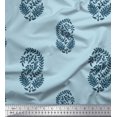 thumbnail image 1 of Soimoi Silk Fabric Leaves Block Print Fabric by The Yard 42 Inch Wide, 1 of 5