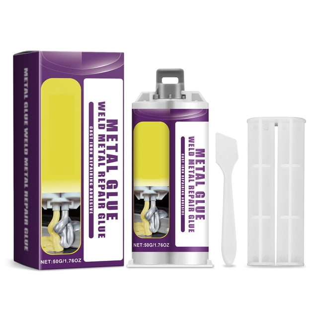fheaev Adhésif de Réparation Métallique Adhésif de Fonderie Colle A B Agent de Réparation Scellant Anti-Fuite Étanchéité et Anti-Fuite Adhésif Métallique 50 ml