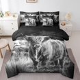 thumbnail image 1 of YST Highland Cow Bed In A Bag Rustic Cow Comforter Set,Western Retro Animal Bedding Sets 7-Piece Queen Stuffing Wildlife Quilt with Flat Fitted Sheet, 1 of 5