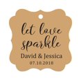 thumbnail image 1 of Darling Souvenir Personalized Fancy Frame Paper Tags Wedding Sparklers Let Love Sparkle Custom Hang Tags-Kraft-50 Tags, 1 of 1