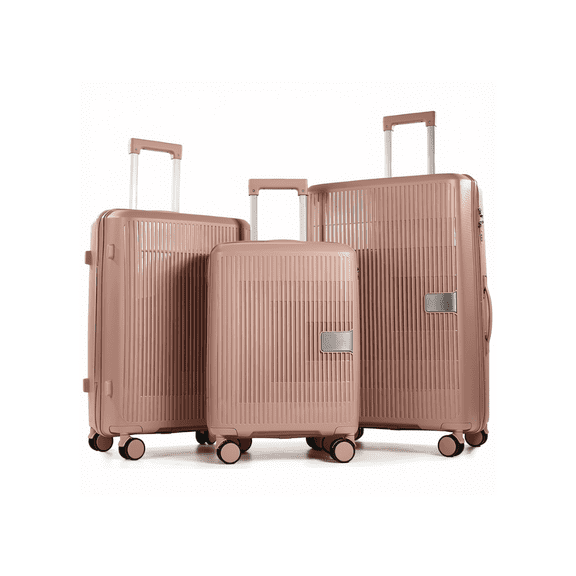 TRAVLR Elite Ensemble de Bagages 3 Pcs (20 Pouces24 Pouces28 Pouces) Extensible, Léger avec Serrure TSA, Chariot en Aluminium et Roues Silencieuses - Gris Foncé